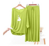 Lemon Green K-Pop HeartV-Neck Women Night Suit PJ Set