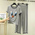 Plain Grey Daffy Duck Tshirt With Black Round Neck And PLazo Pajama (Half Seeleve)