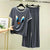 Plain Grey Daffy Duck Tshirt With White Round Neck And PLazo Pajama (Half Seeleve)