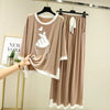 Skin White K-Pop HeartRound Neck Plazzo PJ Set