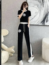 Black Flower Style Track Suit