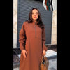 Long Winter Warm Fleece Dress - Brown