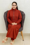Long Winter Warm Fleece Dress - Brown