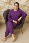 Winter Purple Sleepy Love Co-Ord Set Night Suit