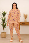 Winter Peach Clouds Sleep Co-Ord Set Night Suit