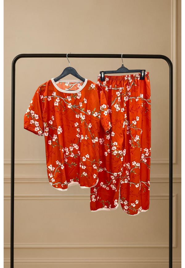 CHERRY BLOSSOM COMFORT PRINTED SHIRT AND TROUSER