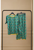 GOLDEN MINT BLOSSOM PRINTED SHIRT AND TROUSER