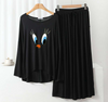 Deep Black Daffy DuckRound Neck Plazzo PJ Set