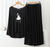 Deep Black K-Pop Heart Round Neck Plazzo PJ Set