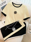 White Flower Style Track Suit