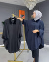 Zipper Shawl Ponchos with Cozy Neck