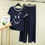 Plain Blue Smiley Face Tshirt With White Round Neck And PLazo Pajama (Half Seeleve)
