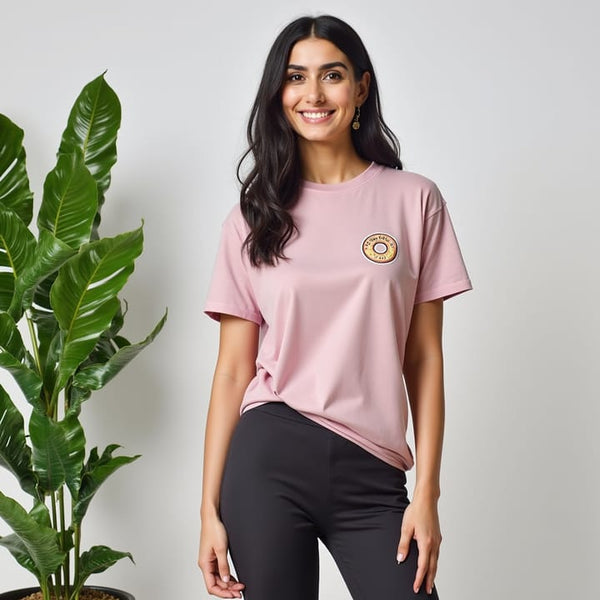 PINK DONUT DRIP PRINTED SHIRT AND BLACK TROUSER