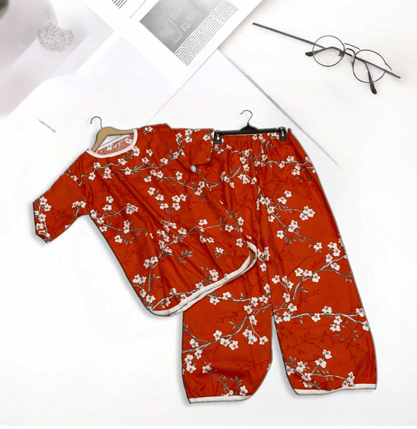 CHERRY BLOSSOM COMFORT PRINTED SHIRT AND TROUSER