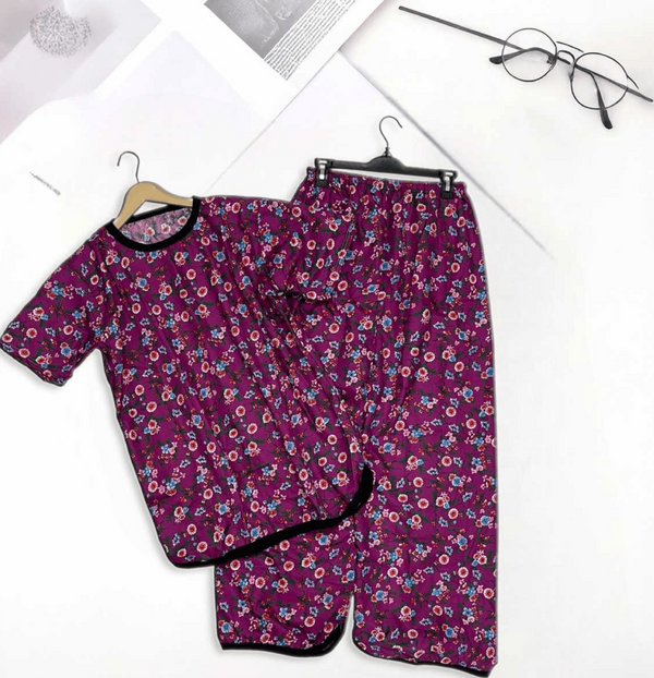 BERRY BLOOM PRINTED SHIRT AND TROUSER
