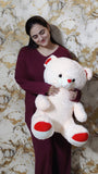 Maroon V-Neck Women Night Suit PJ Set