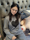 BLACK GRAY HEART