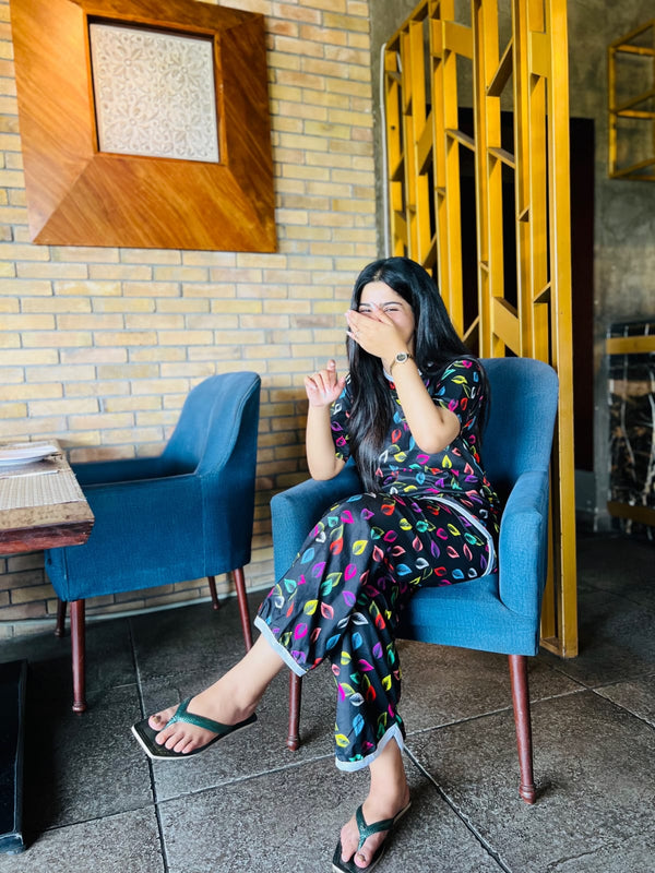 COLORPOP NOIRPRINTED SHIRT AND TROUSER