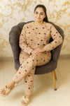 Winter Peach Clouds Sleep Co-Ord Set Night Suit
