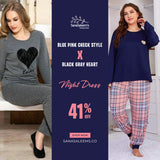 BLUE PINK CHECK STYLE X BLACK GRAY HEART