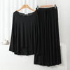 Deep Black Round Neck Plazzo PJ Set